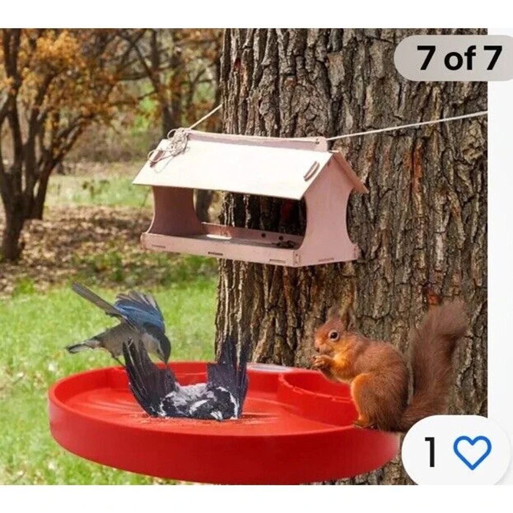 Heated Bird Feeder Waterer Bath Thermostatically Controlled Outdoor‎ Red